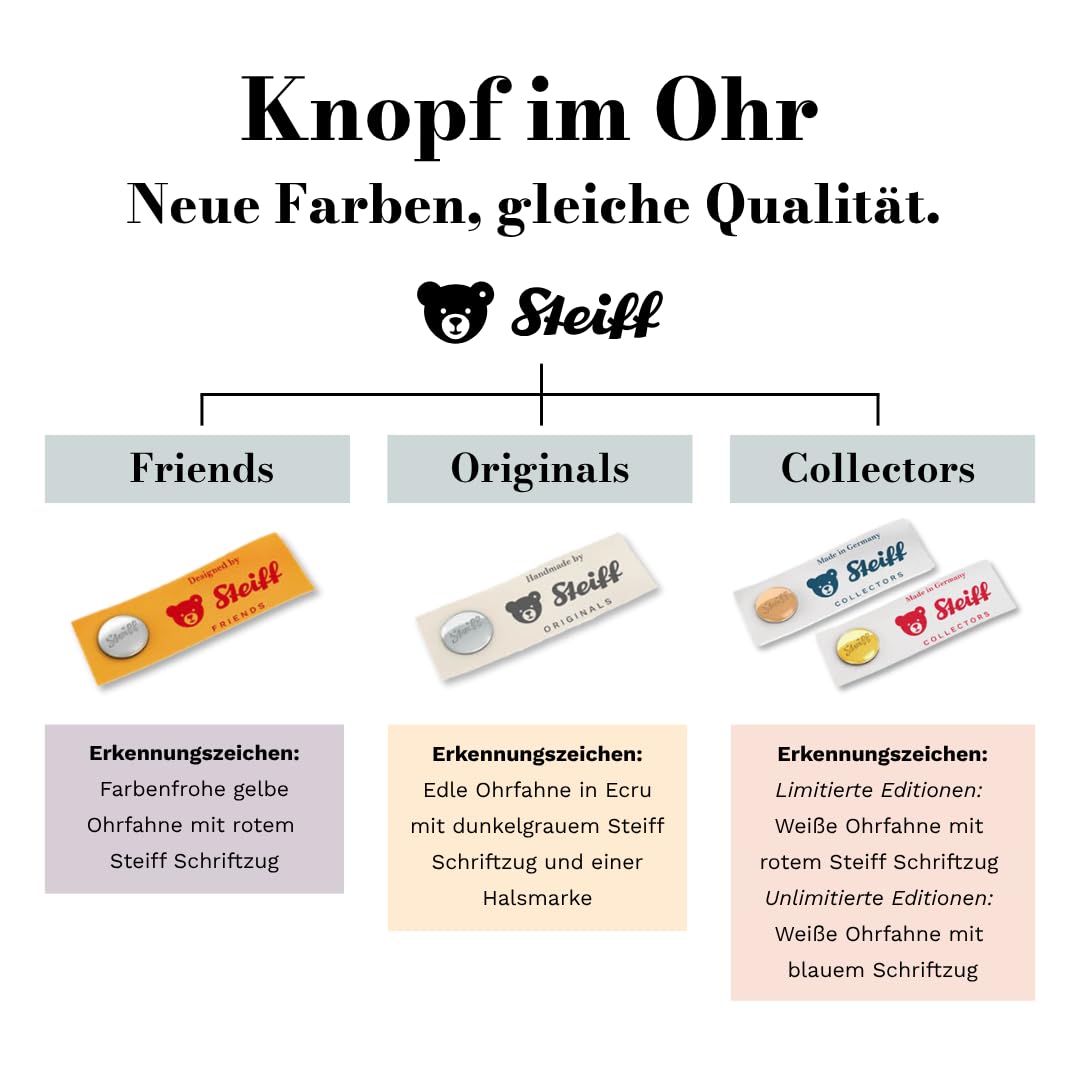 Steiff Kuscheltier Lita Lamm, Süßes Stofftier mit Kunststoffaugen, Kinder, Jungen & Mädchen, Soft Cuddly Friends, Plüschtier 20 cm, Weiß, 073946